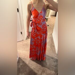 Hutch Red and Purple Floral Maxi Dress